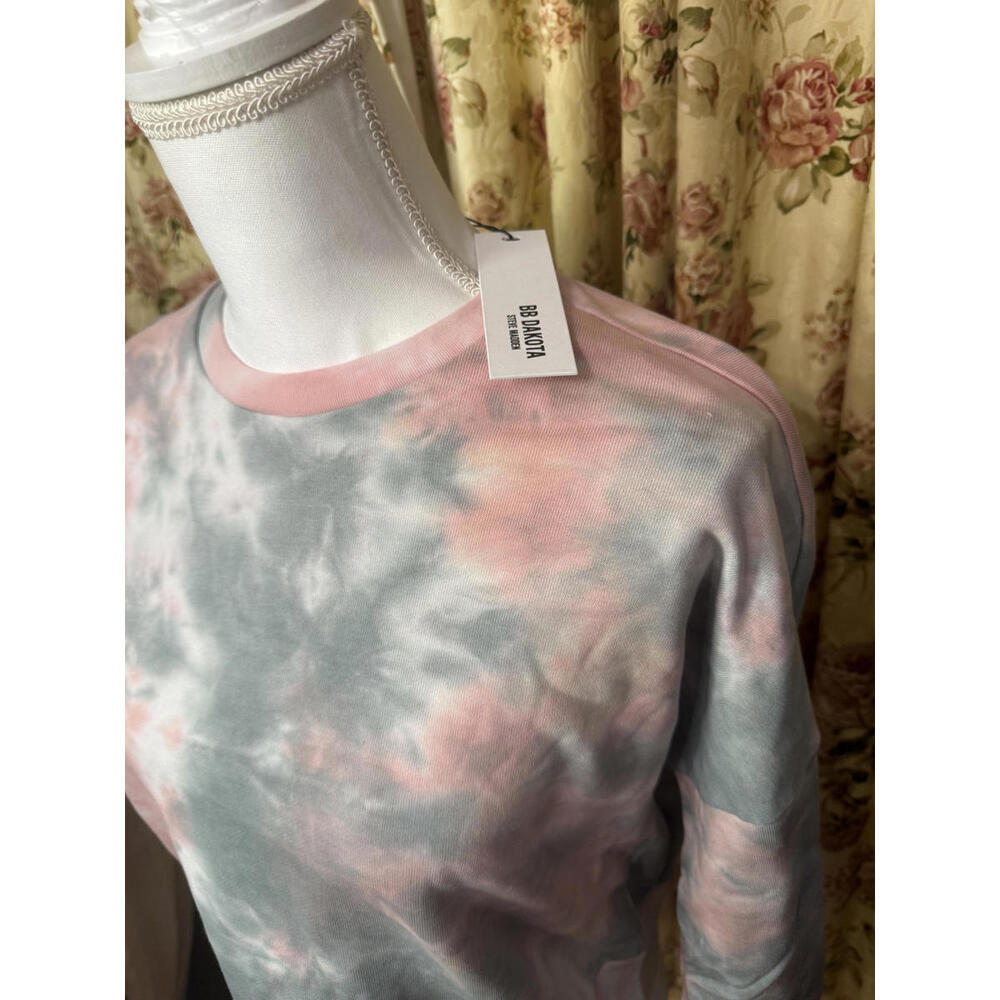 NWT! BB Dakota Tie-Dye Sweatshirt in Pink and Green Size XS - Picture 2 of 6